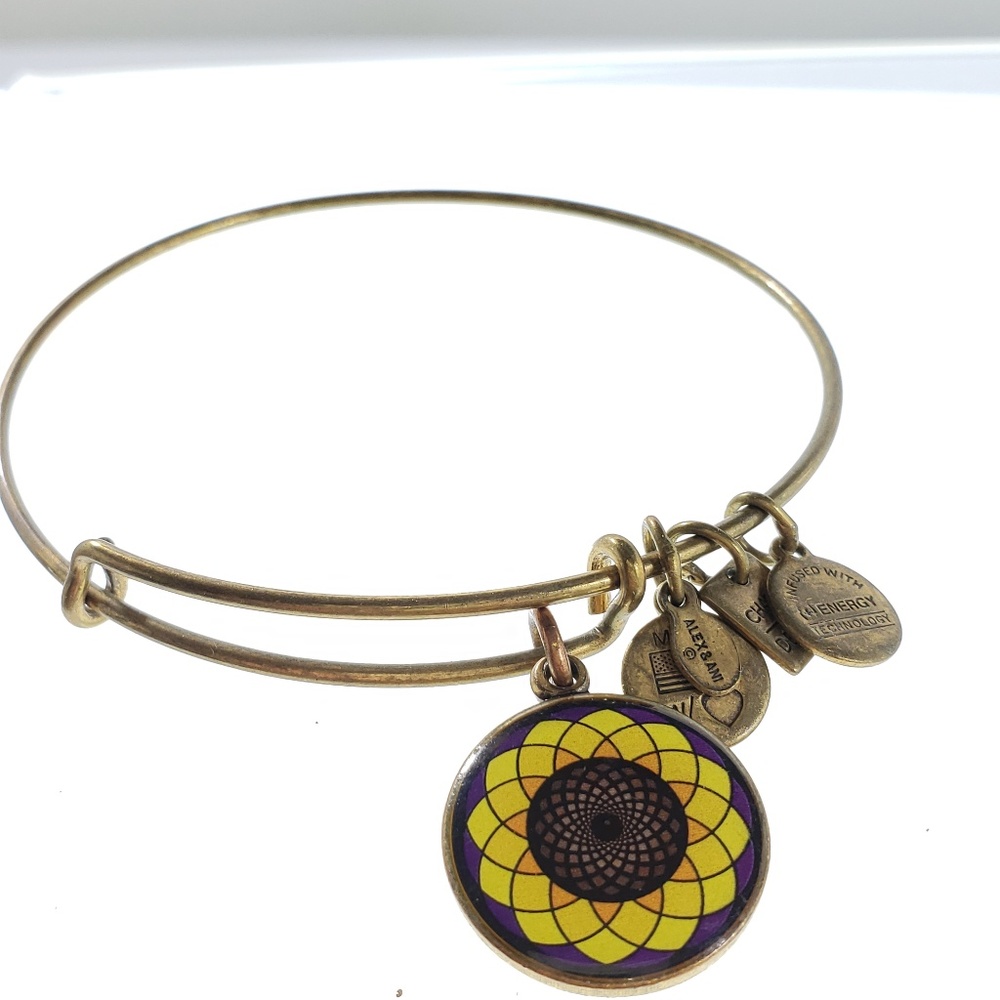 Alex and Ani Sunflower charm bracelet